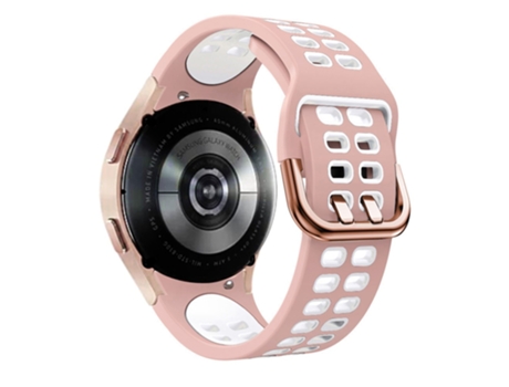 Correa de Silicona bicolor con hebilla de doble orificio para Samsung Galaxy Watch 5 40mm/44mm/5 Pro 45mm - rosa/blanco
