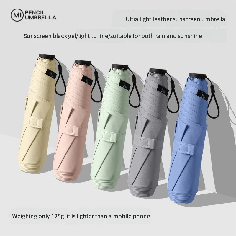 (rosa Melocotón) Paraguas Ultraligero Portátil De 125 G, Con Protección Solar, Protección Uv Y Resistente A La Lluvia.