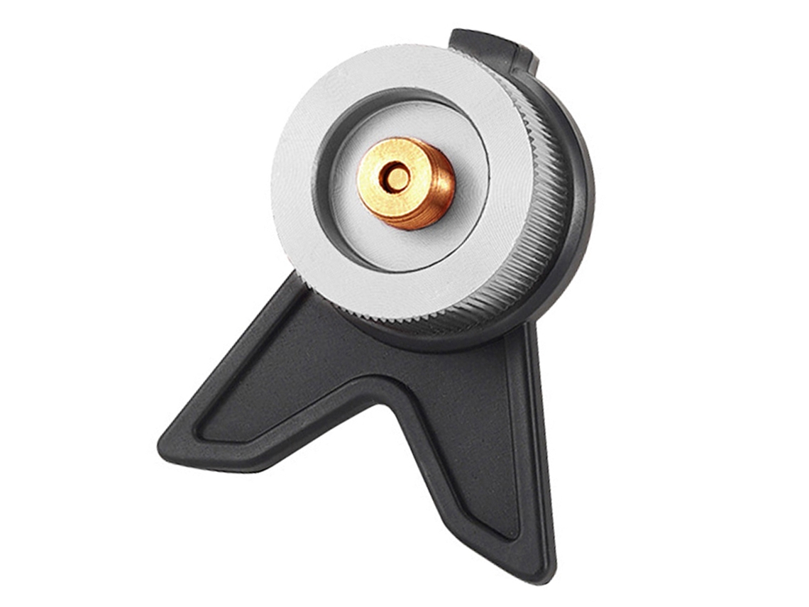 Adaptador para bombona de gas con soporte para camping.