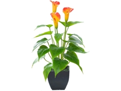 Planta Artificial De Cala En Maceta Pequeña Para Decoración Del Hogar Y La Oficina - Naranja