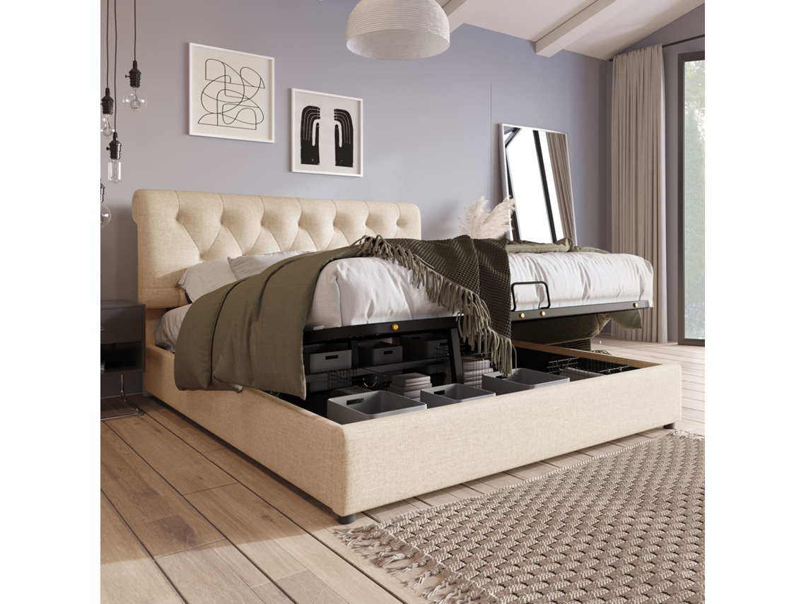Cama Hidráulica De 160x200 Con Almacenamiento Natural