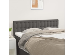 Cabeceros 2 Unidades Cuero Sintético Gris 72x5x78/88 Cm