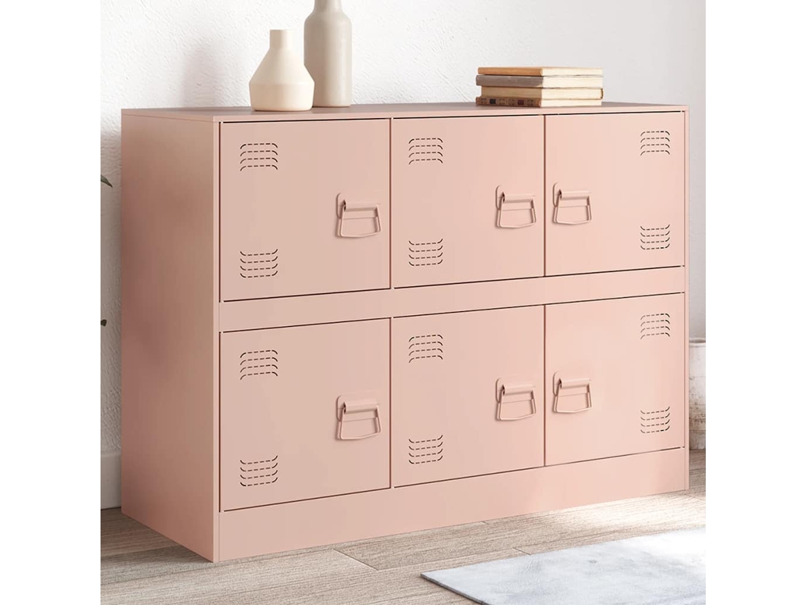 Aparador De Acero Rosa 99x39x73 Cm