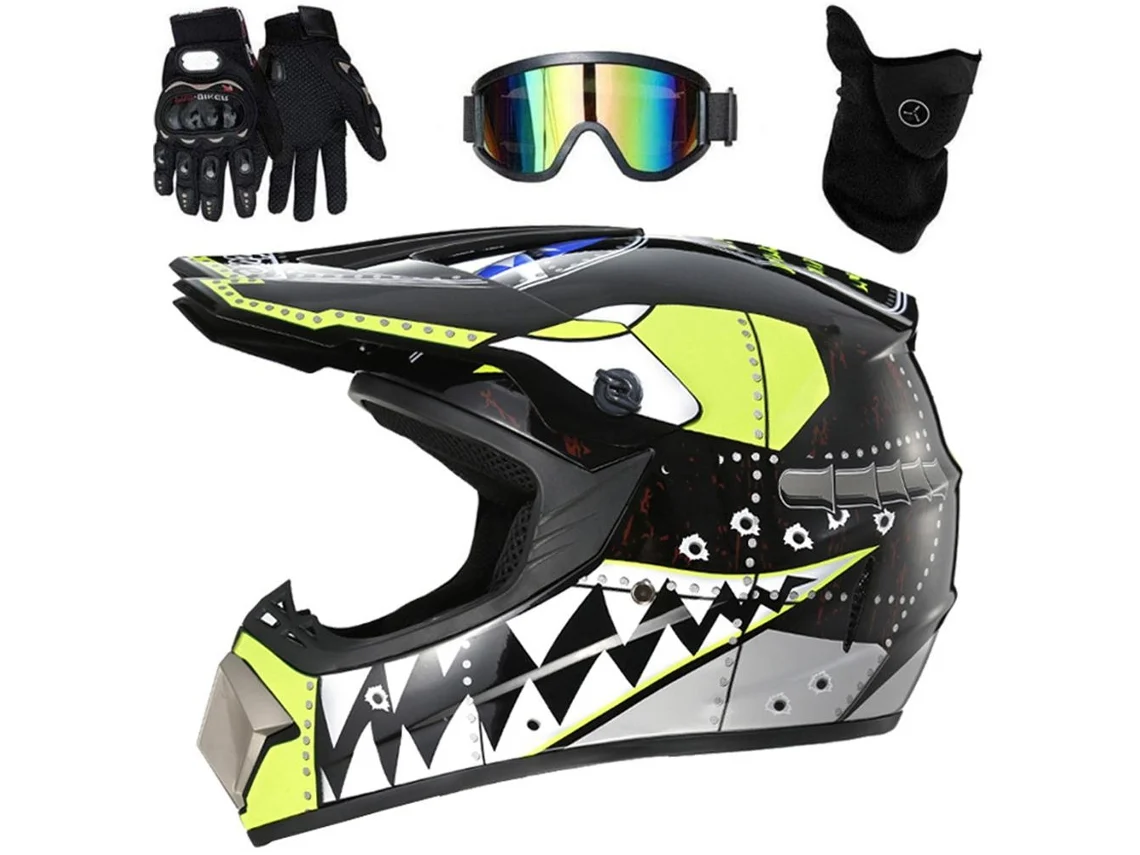 2026-casco De Cross Integral Para Moto, Bicicleta De Montaña Con Gafas, Guantes Y Cubrebocas