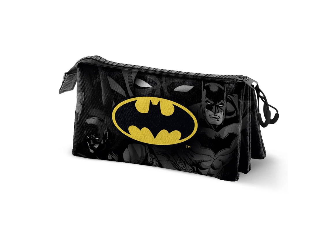 DC Comics Batman Caped Estuche Portatodo Triple, Negro KARACTERMANIA
