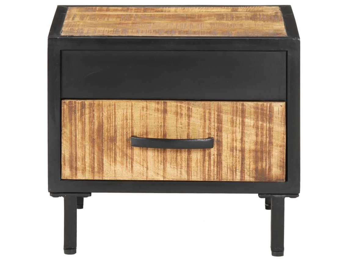 Maison Exclusive - Mesita De Noche De Madera De Mango Rugosa 40x40x35 Cm
