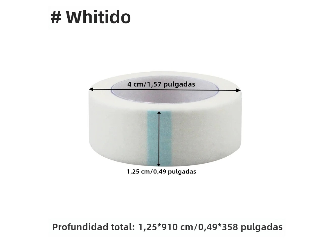 Cinta adhesiva microporosa de papel médico sin látex Mdug (blanca, 1,25 cm, 5 unidades)