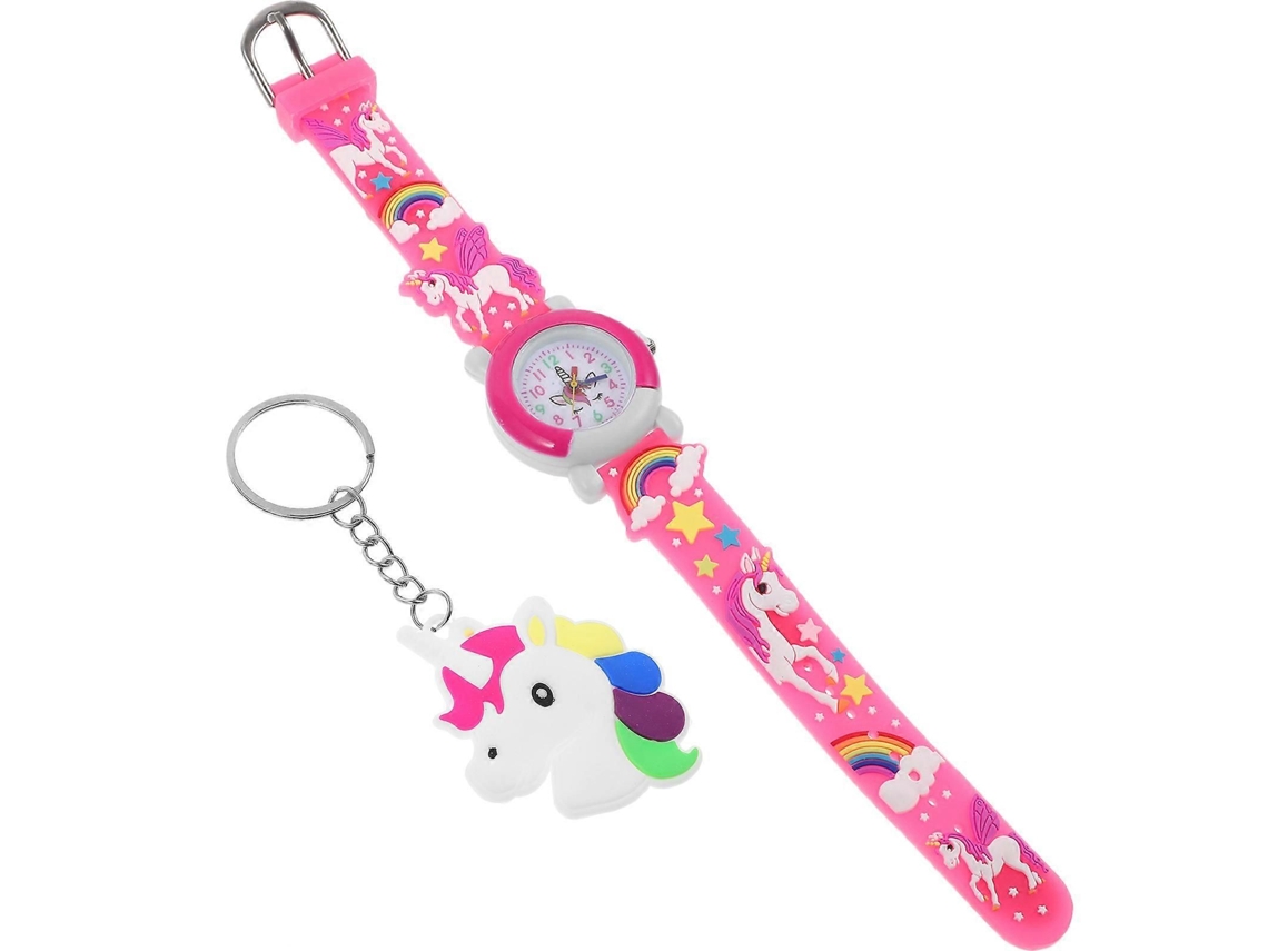Reloj de pulsera infantil de unicornio con llavero. GOKOCO