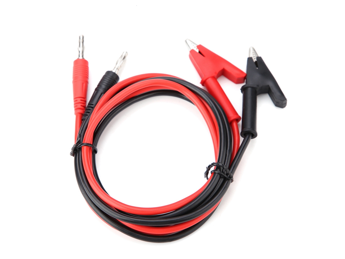 2 Cables De Prueba Con Conector Banana Y Pinza De Cocodrilo P1040 Para Laboratorios E Instalaciones Eléctricas