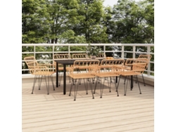 9 Piezas Conjunto De Jantar Para Jardim Vime Pe Dkd Home Decor