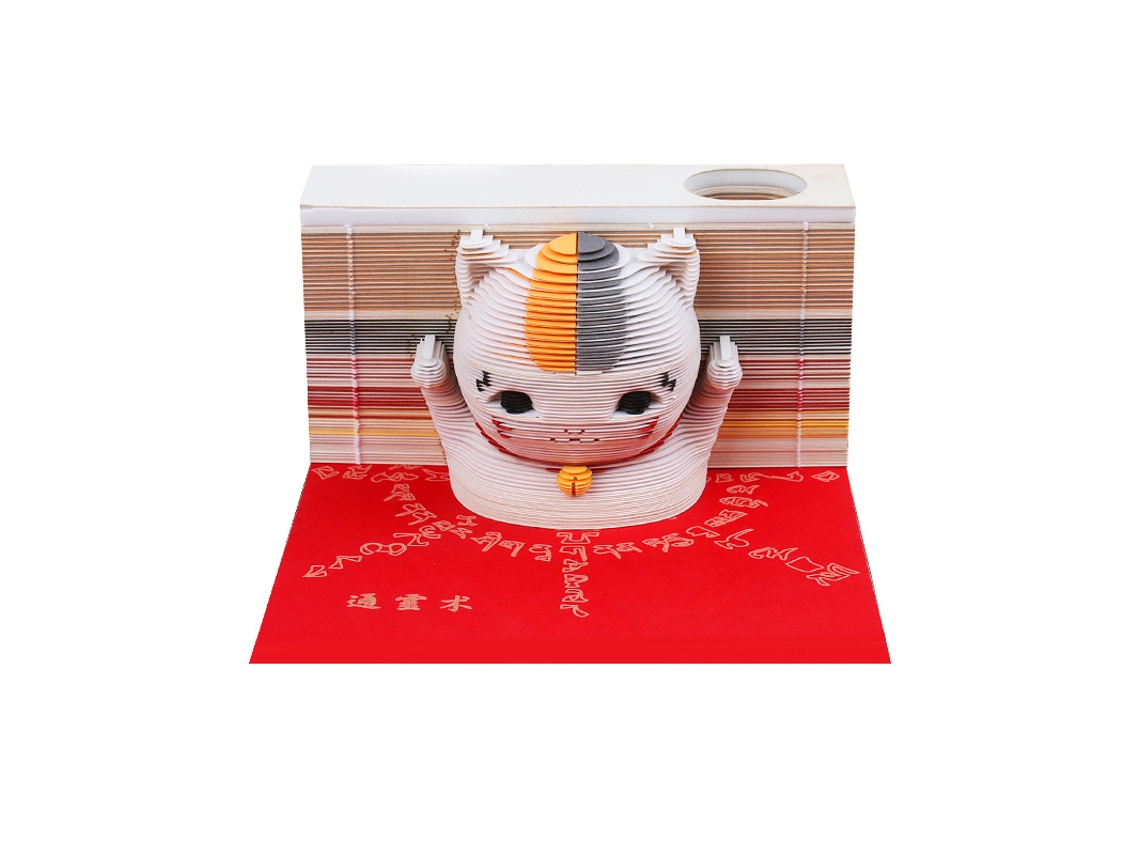 Bloc de notas adhesivo con estampado 3D de gato calicó de Eifson