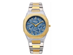Reloj De Cuarzo Para Hombre (azul Cielo) Con Hojas En Relieve.