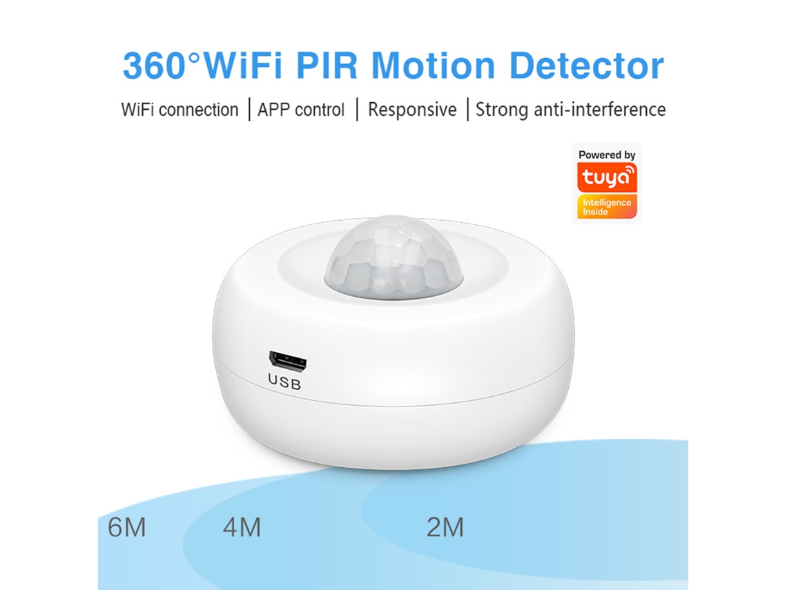 Rebe-sensor De Movimiento Pir Wifi Inalámbrico Detectador Infrarrojo Pasivo Con Control App Tuya Sistema De Seguridad Hogar Inteligente