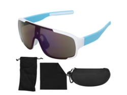 Gafas deportivas para exteriores, resistentes al viento, para ciclismo y montañismo, unisex, montura blanca y azul, lentes azules. MARCA