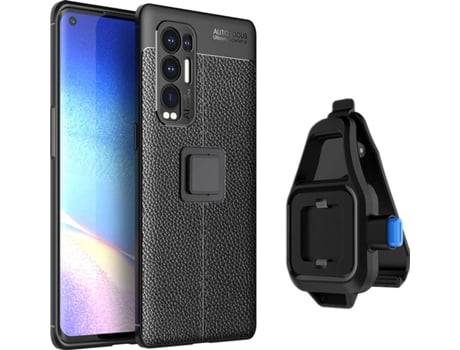 Funda Oppo Find X3 NEO Rugged Leather con Soporte de Cintura Negro
