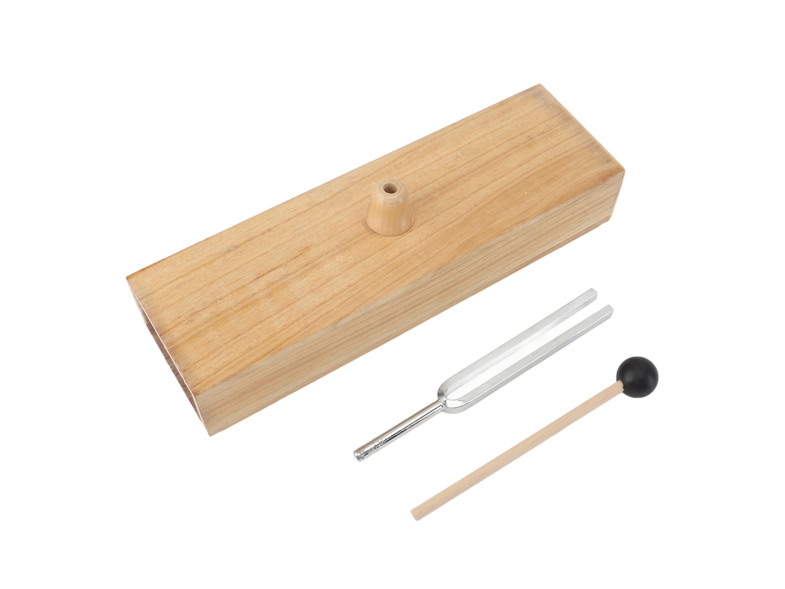 Juego De Diapasones De 256 Hz Con Caja De Resonancia De Madera Y Martillo Para Sanación Y Meditación.