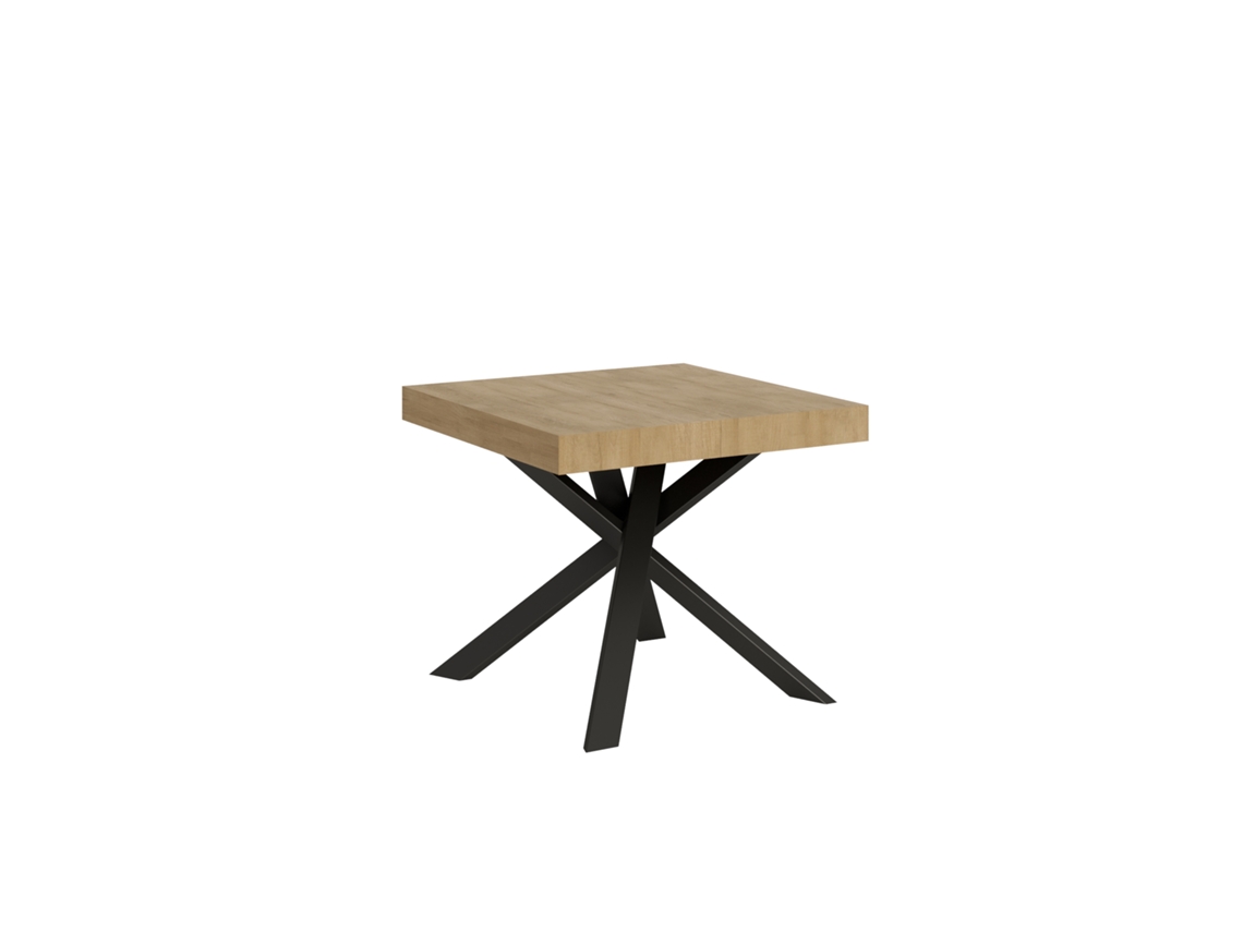 Mesa de Comedor ITAMOBY Clerk (90x90/194 - Paneles de Melamina - Roble Natural)