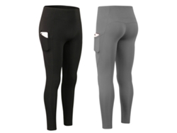 2 Leggings De Yoga De Cintura Alta Con Forro Polar Y Bolsillos Para Mujer (invierno)