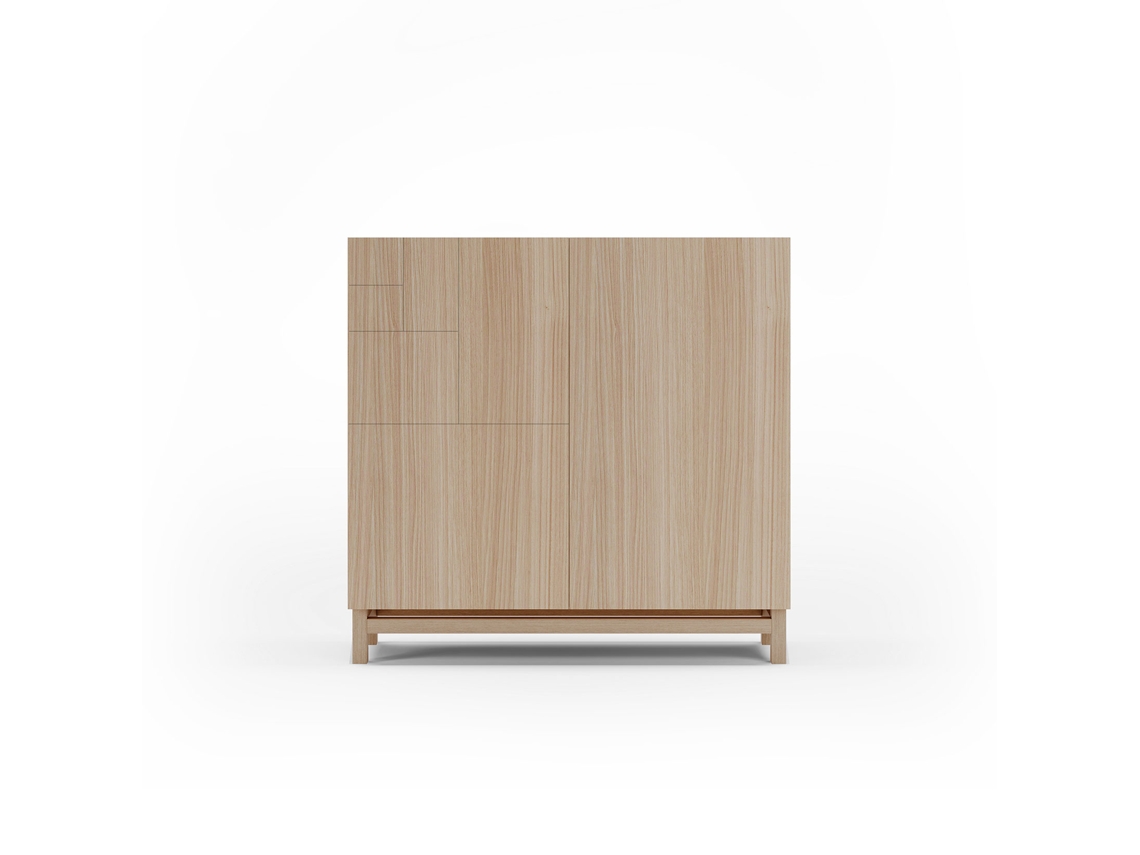 Mueble zapatero HERDASA Copenhague nogal claro (90 x 90 x 27 cm)