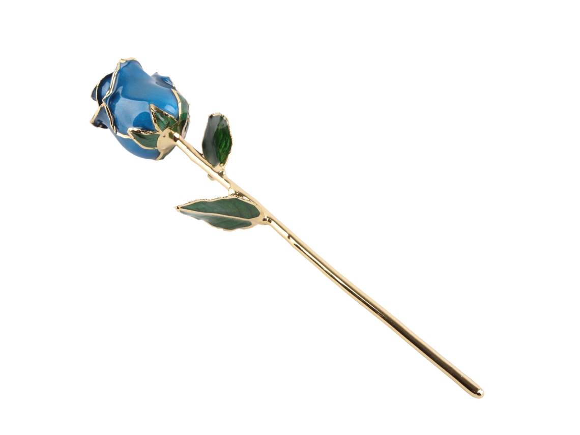Oro Rosa De 24 Quilates Con Soporte, Oro Rosa Real, Regalo Elegante, Cumpleaños, Día De La Madre, Azul