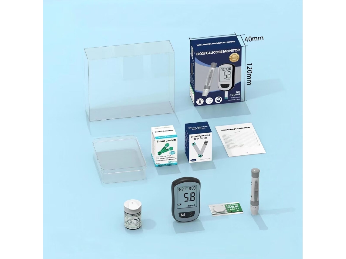 Vylara Kit Portátil De Medidor De Glucosa De Mano Para Uso Doméstico, Con Medición Automática Y Sin Necesidad De Codificación