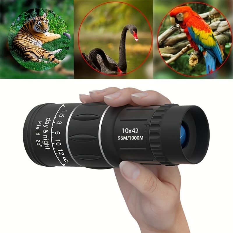 Telescopio Monocular Hd 10x42 Con Lente Fmc Y Enfoque Manual, Ideal Para Acampar Siurn
