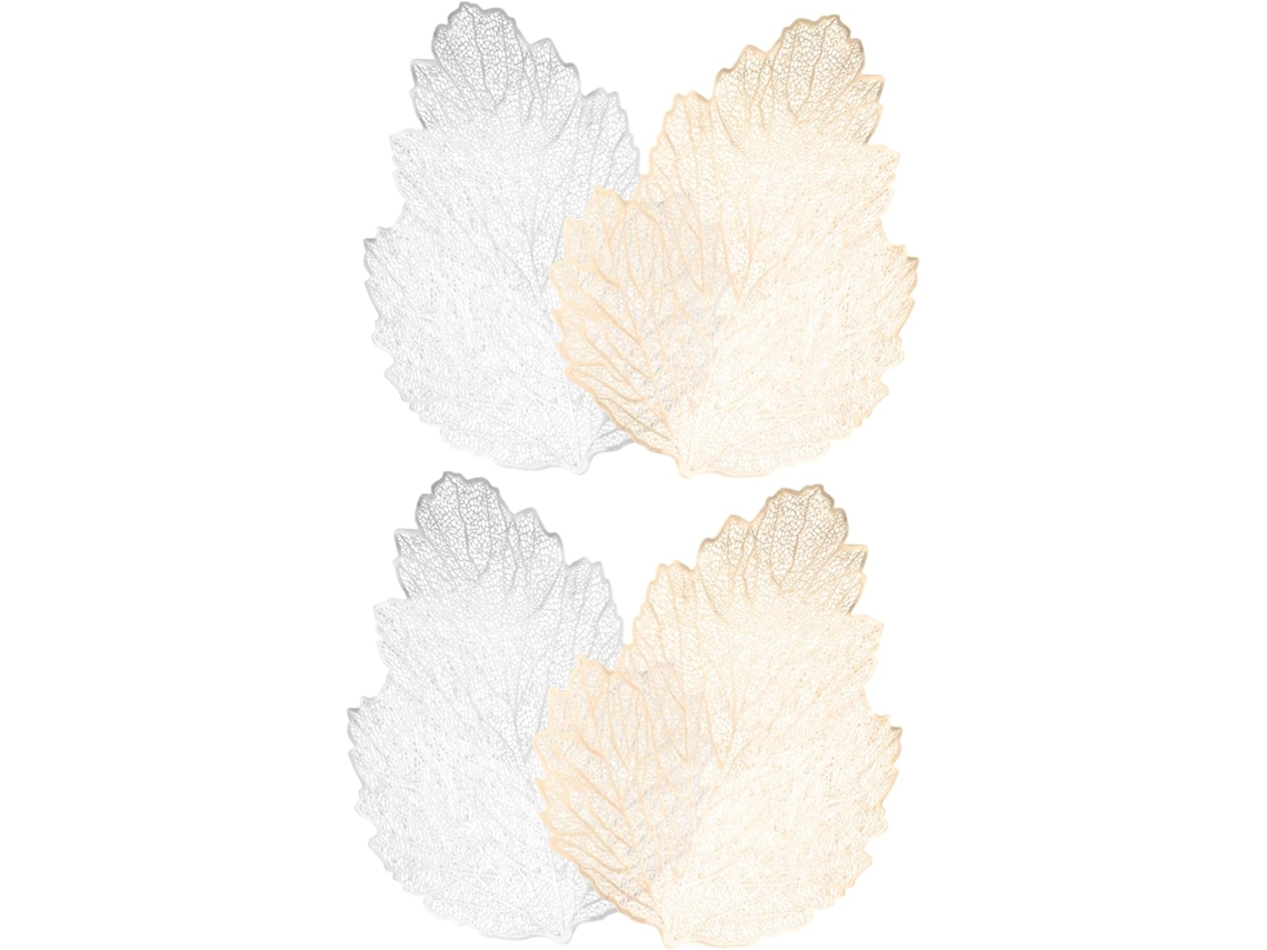 Juego De 4 Manteles Individuales Decorativos Con Forma De Hoja, Resistentes Al Desgaste, Para El Comedor.