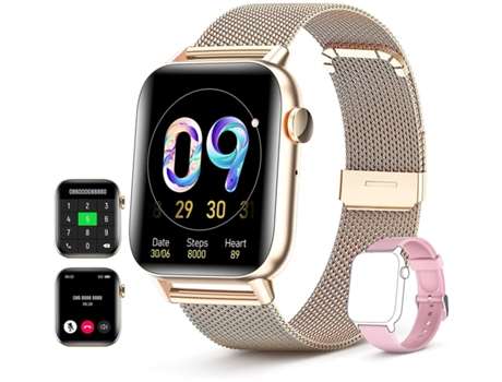 Smartwatch MDUG Monitor de Frequência Cardíaca Dourado
