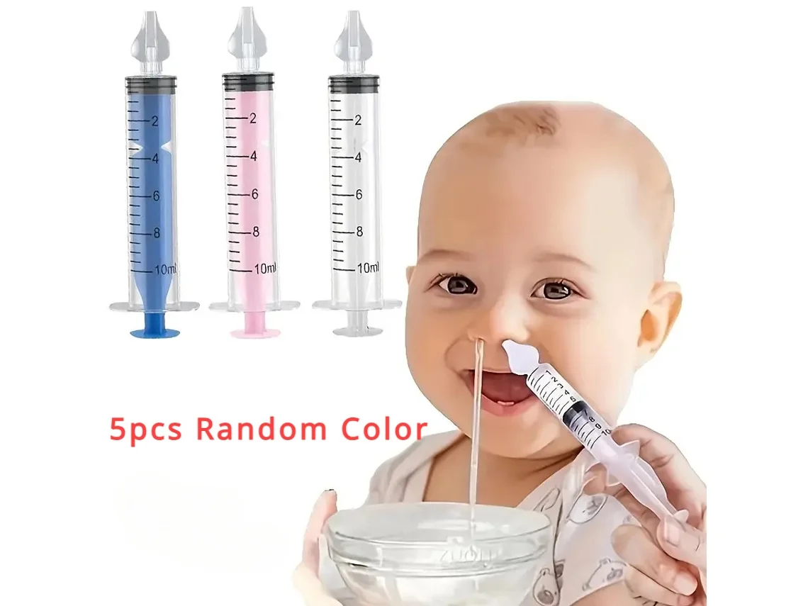 Juego De 5 Irrigadores Nasales Para Bebés Y Niños | Silicona, Capacidad De 10 Ml, Varios Colores, Diseño Compacto, Recargable, Apto Para Uso
