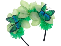 Tocado SFUSHOS con corona de mariposa monarca, elegante