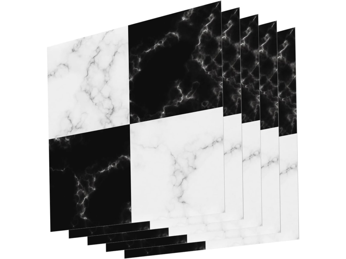 5 Láminas De Baldosas Autoadhesivas Para Suelo, Baldosas De Linóleo Para Pared, Decoración Adhesiva Para Fregar