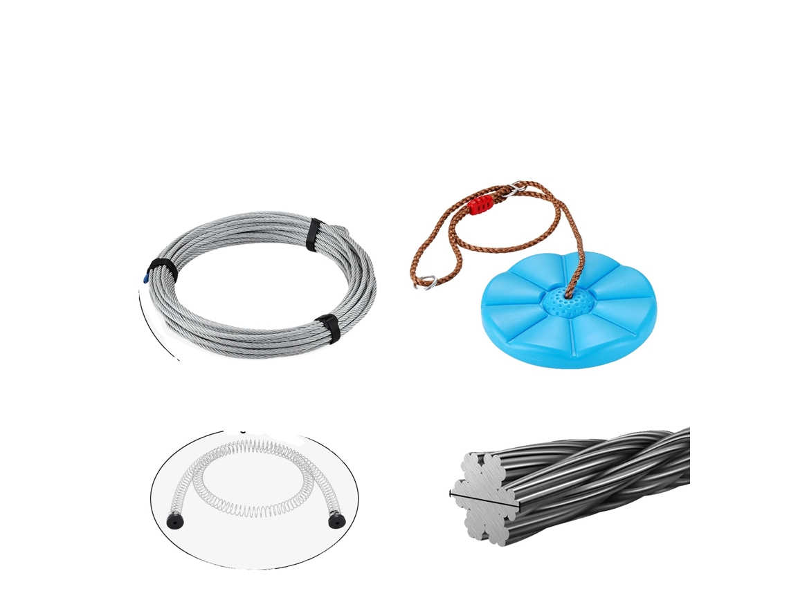 Kit de tirolesa, capacidad máxima de peso de 500 libras, características de seguridad mejoradas, OEM de 60 pies