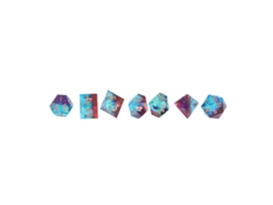 Set De 7 Dados Poliédricos De Resina Para Juegos De Rol, Números Claros, Regalo Exquisito Azul+rojo