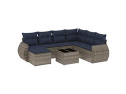 Maison Exclusive - Conjunto De Sofá De Jardín De 8 Piezas Con Cojines, Poliratán Gris