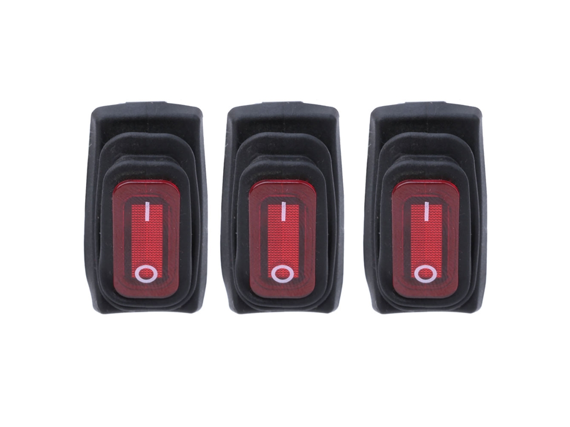 3 Interruptores De Luz Impermeables Para Barcos, 3 Pines, Encendido/apagado, 250 V Ca/125 V Ca, Color Rojo.