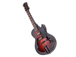 Miniatura de Guitarra Clássica 7.1in com Suporte e Case Decorativo Presente de Natal