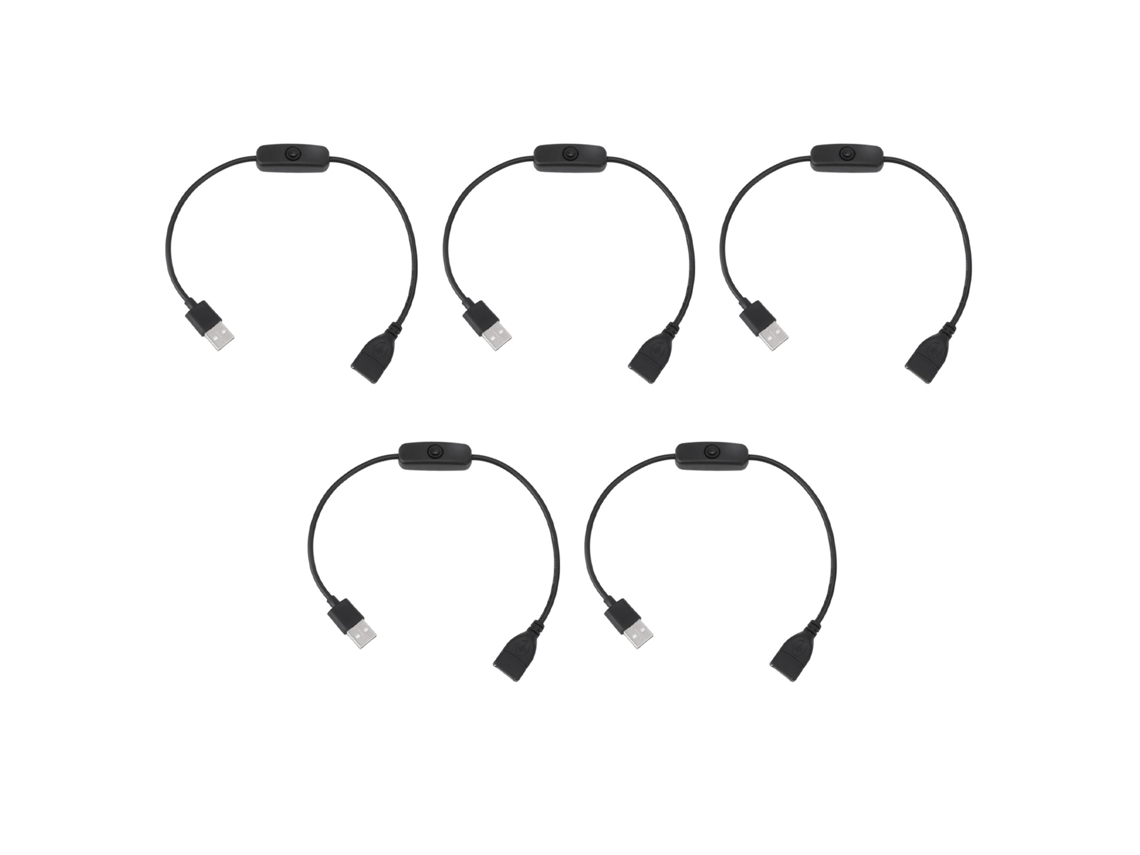 2026 Store-cable Usb Extensor Macho A Hembra Con Interruptor On/off 2 Pin Pvc Para Grabador De Conducción Luces Led Negro 5pcs