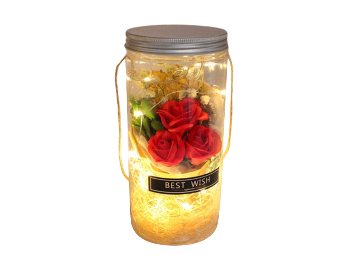 2026-bouquet De Rosas De Jabón Artesanal Con Luz Led En Botella Y Cuerda Colgante Para Regalo De San Valentín, Boda, Aniversario Y Cumpleaños