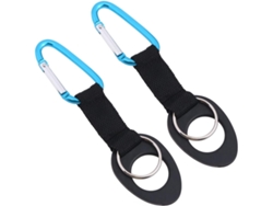Juego de 2 clips de silicona para botellas, mochilas/bicicletas, Slowmoose azul