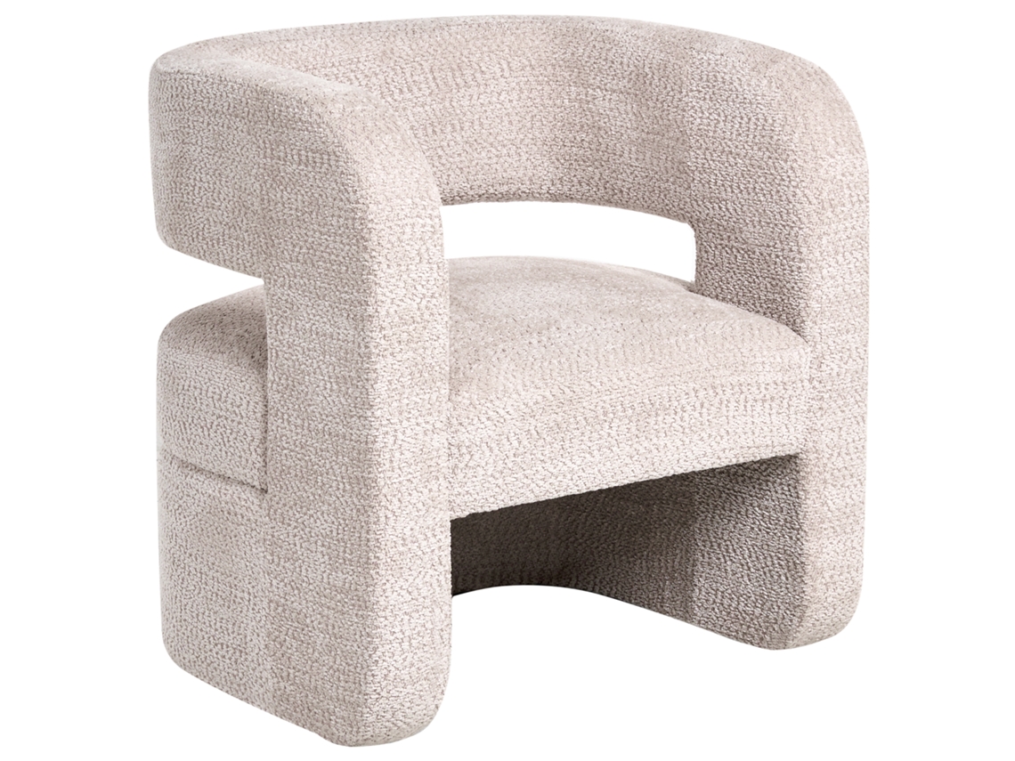 Sillón Beliani Vidsel de tela color crema 76x60x78
