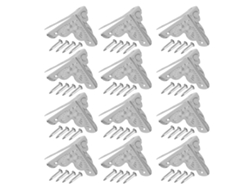 12 Protectores De Esquina Decorativos De Hierro Para Joyero De Madera Y Plata