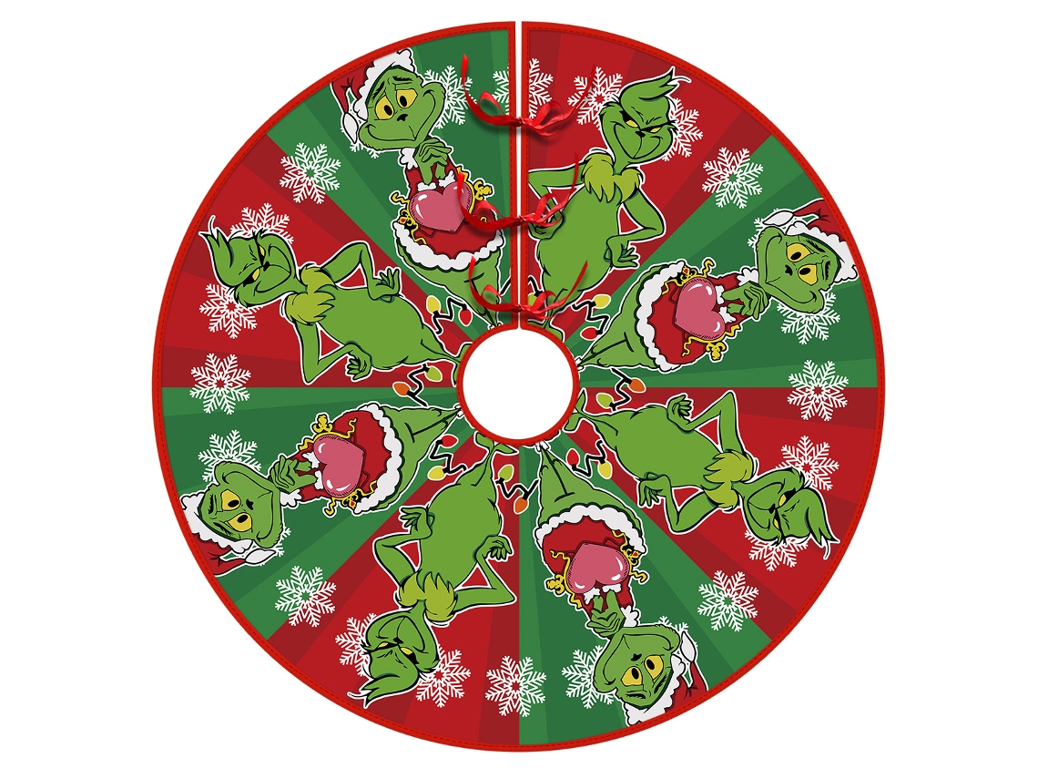 Falda para árbol de Navidad de 122 cm – Decoración navideña con collar para árbol de Navidad estilo casa de campo con acabado suave (Estilo N)