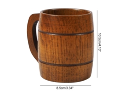 Vaso De Cerveza De Madera Vintage Con Asa, 350 Ml, Gran Capacidad Para Bebidas.