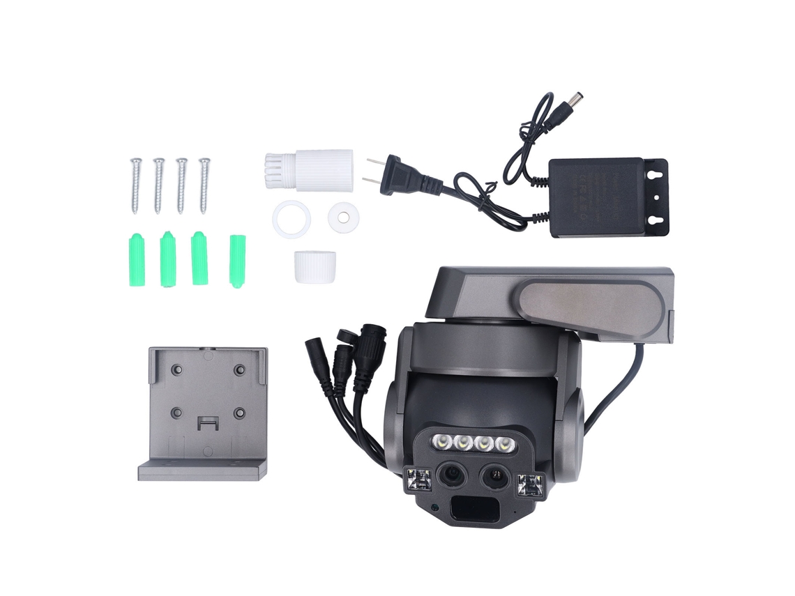 Cámara De Seguridad Exterior Dual Lente 10x Zoom Wifi Visión Nocturna Ip67 Impermeable Control Por App Us Plug