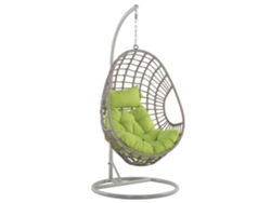 Silla colgante con soporte BELIANI Arpino de Ratán sintético Natural 96x96x200