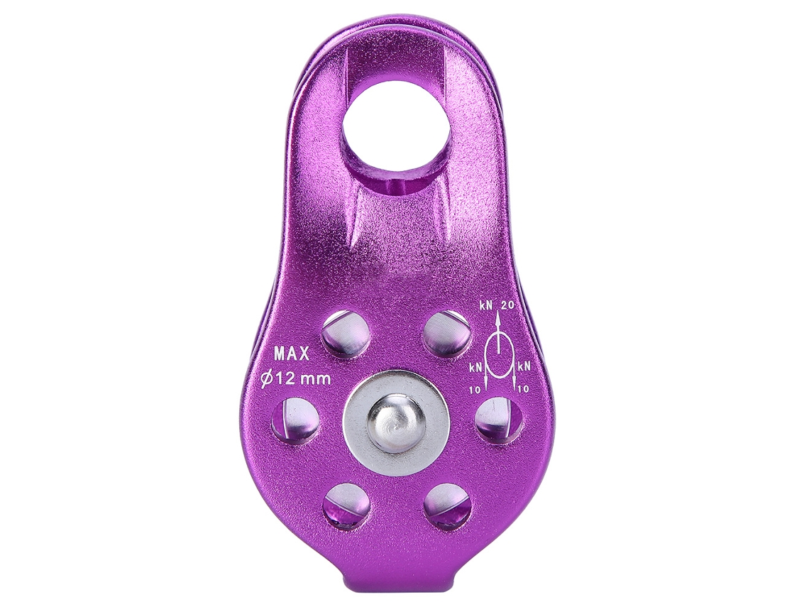 Mali polia de Corda Única em Liga de Alumínio para Escalada Equipamento de Segurança Resistente (roxo)