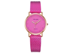 Reloj De Pulsera De Cuarzo Para Mujer Yolako Con Correa De Plástico Rosa Intenso.