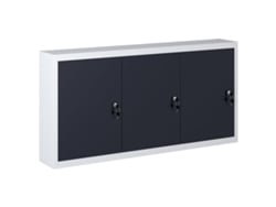 Armario industrial de pared para herramientas, metal gris y negro, DKD HOME DECOR