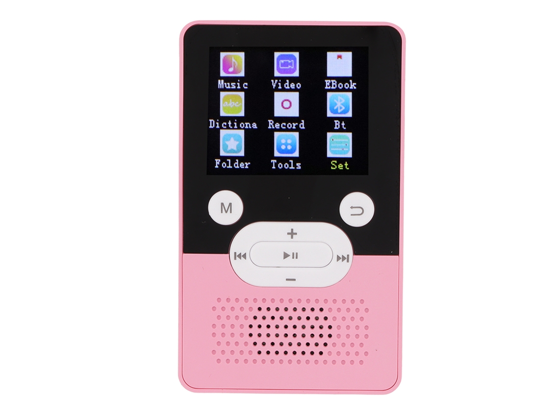Reproductor MP3/MP4 Bluetooth Yizhood T9 de 1,8 pulgadas con calidad de sonido HD y 16 GB (rosa)