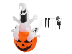 Decoración inflable de Halloween: Fantasmas blancos con luces LED